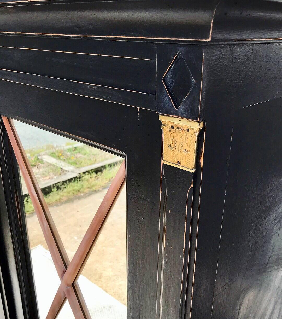 Ebonized French Bar Cabinet in the Neoclassical Style In Good Condition In Charlottesville, VA