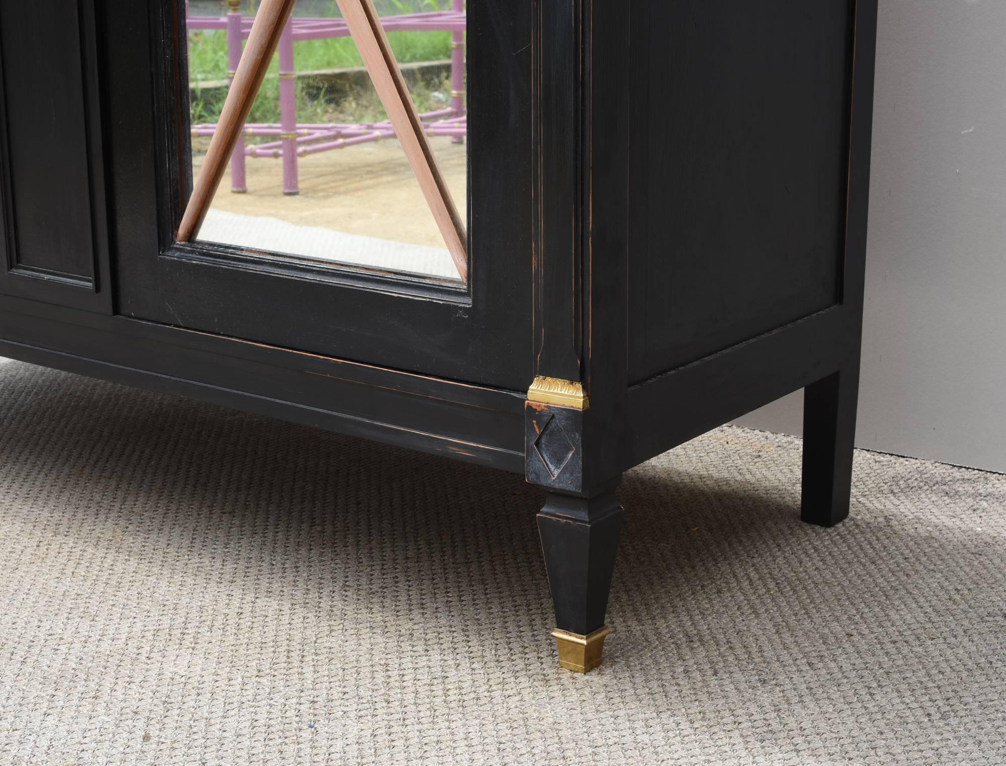 20th Century Ebonized French Bar Cabinet in the Neoclassical Style