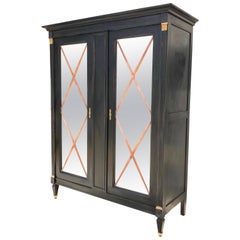 Ebonized French Bar Cabinet in the Neoclassical Style
