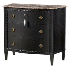 Ebonized French Marble Top Chest