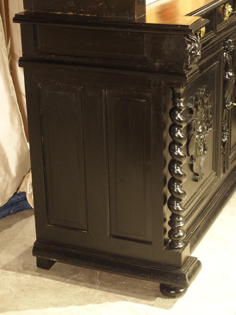 Ebonized French Napoleon III Open Bookcase with Turned Columns, circa 1860 9