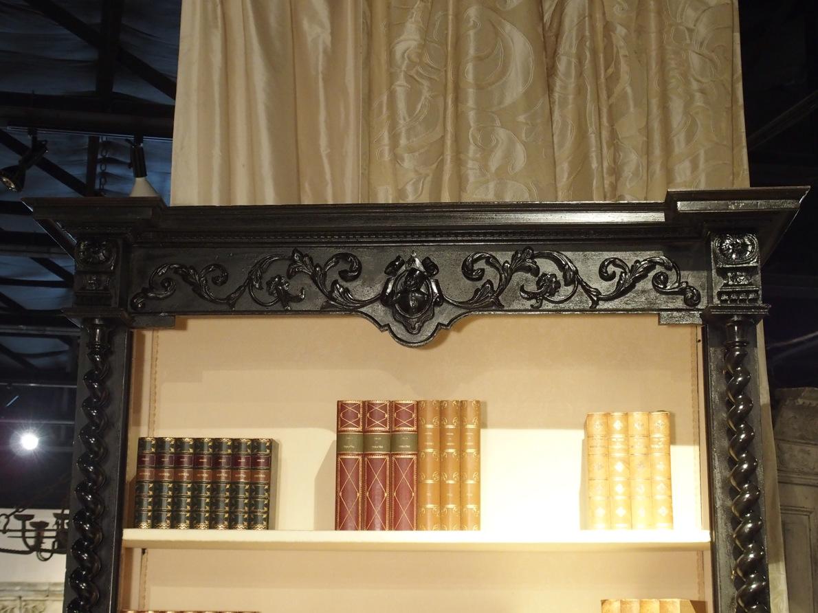 Ebonized French Napoleon III Open Bookcase with Turned Columns, circa 1860 In Good Condition In Dallas, TX