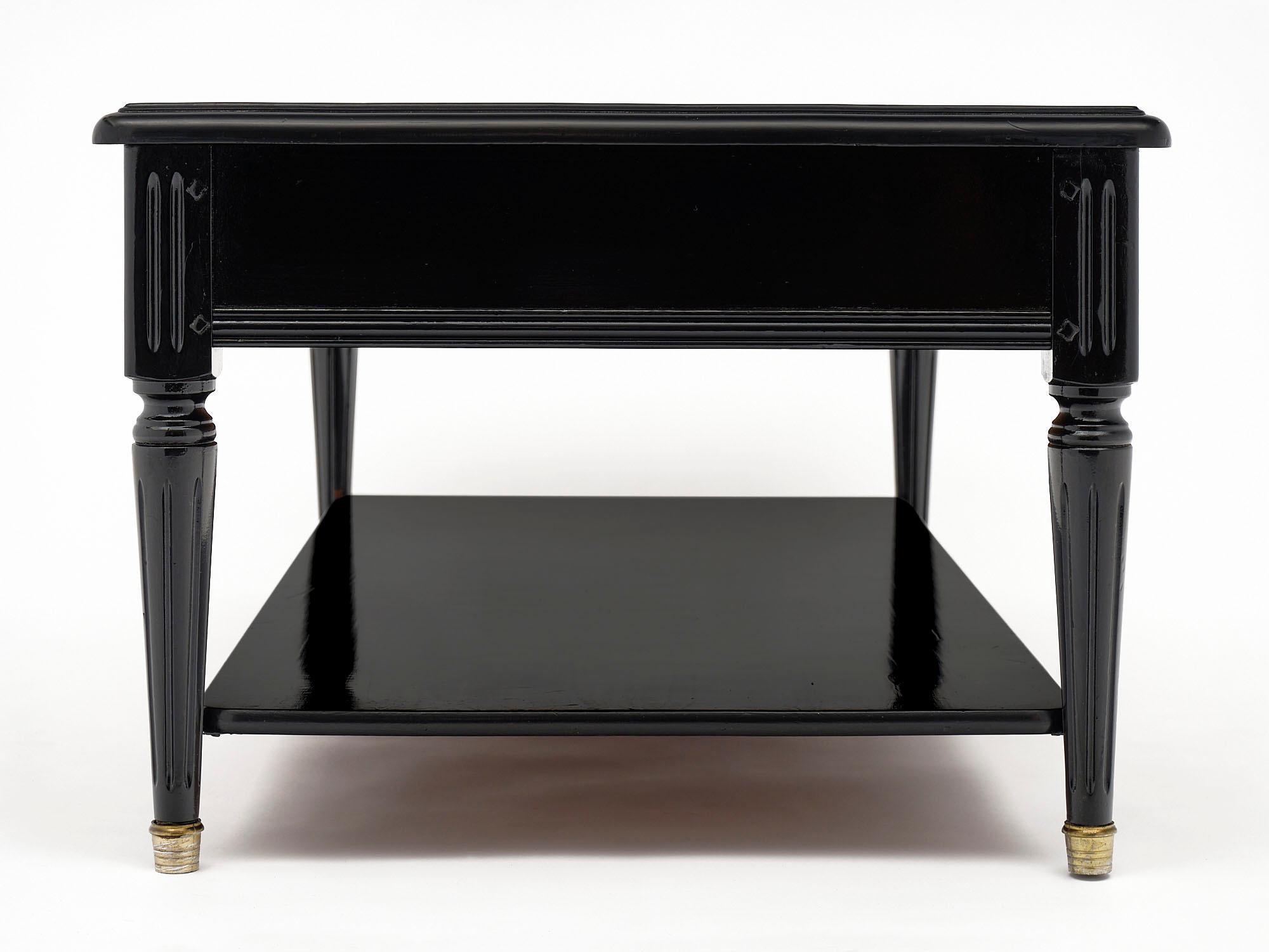 Brass Ebonized French Vintage Coffee Table