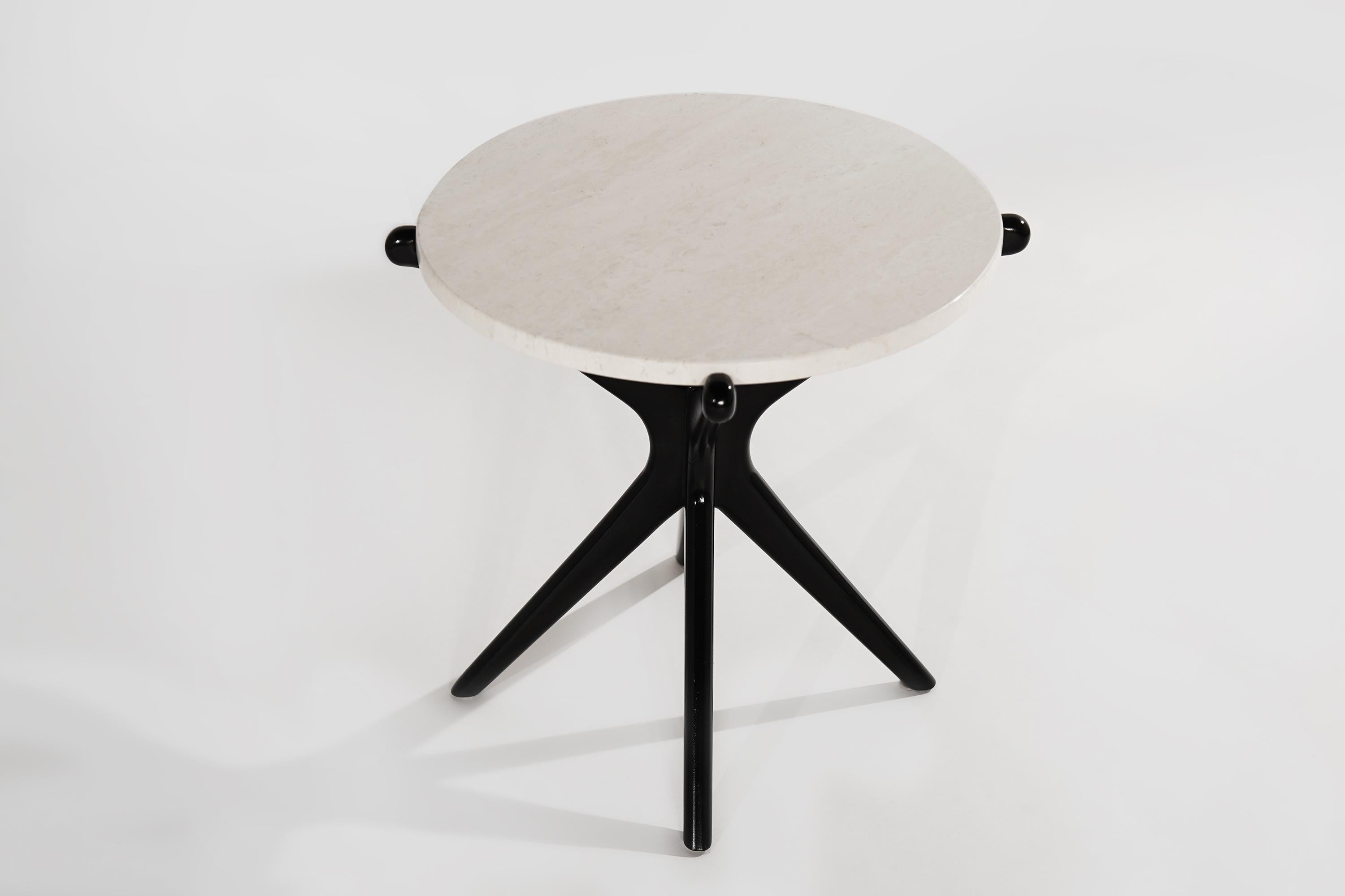 Contemporary Ebonized Gazelle End Table