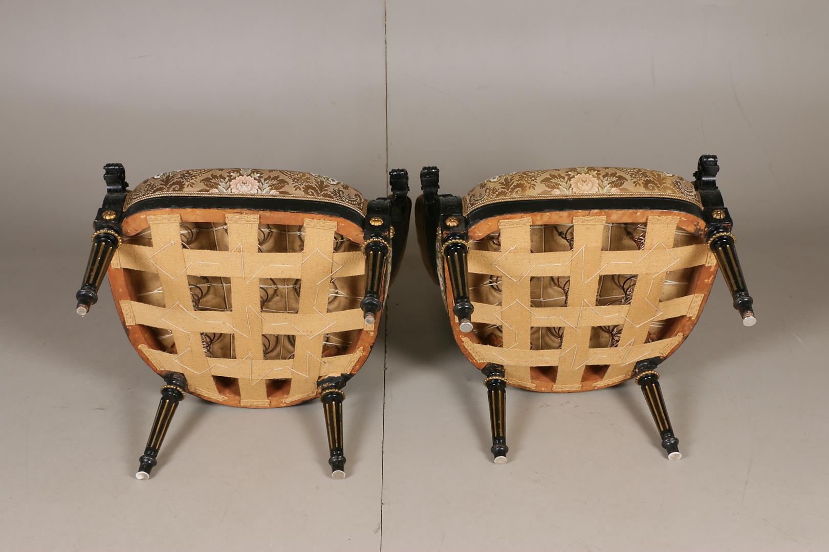 Louis XVI-Sessel aus ebonisiertem, vergoldetem Holz im Angebot 4