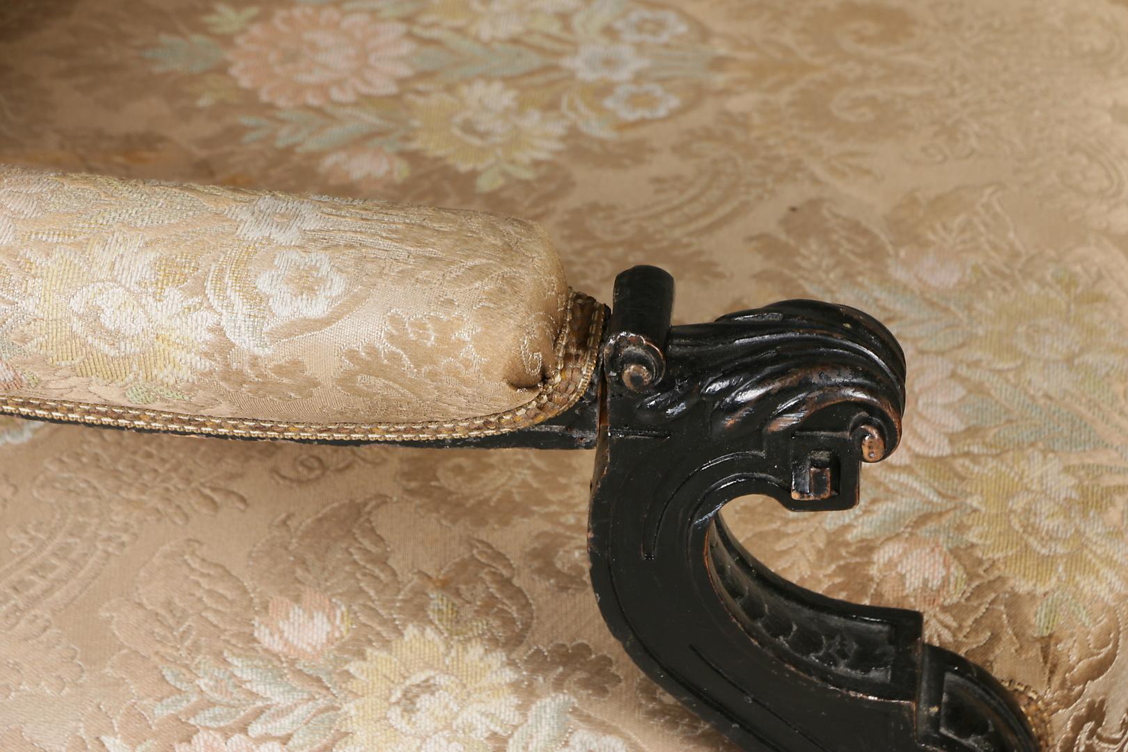 Early 19th Century Ebonized Gildwood Louis XVI Armchairs For Sale