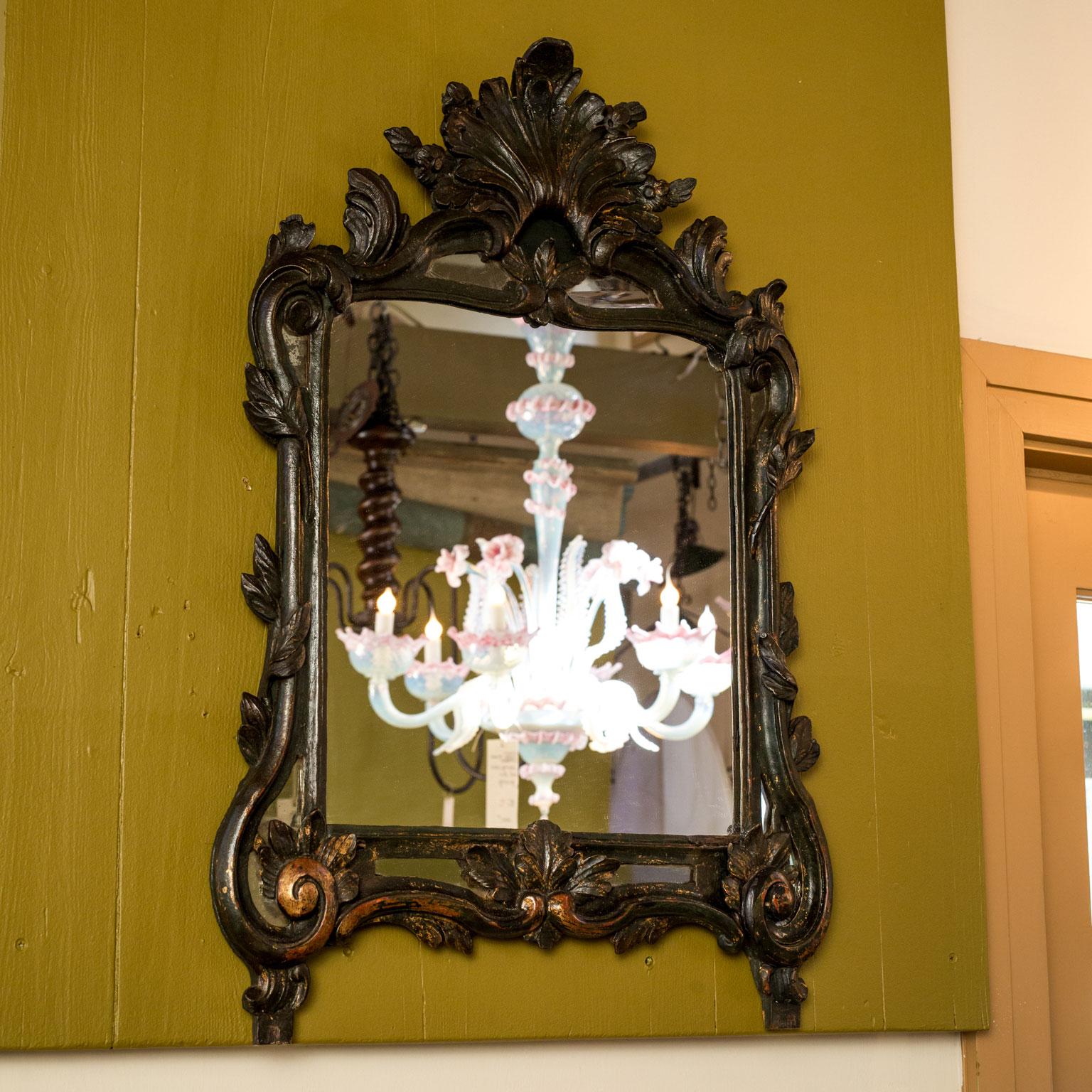 Wood  Hand-Carved Italian Antique Mirror