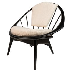Ebonized "Hoop" / "Peacock" Chair, Ib Kofod-Larsen for Selig, Denmark, c. 1960s