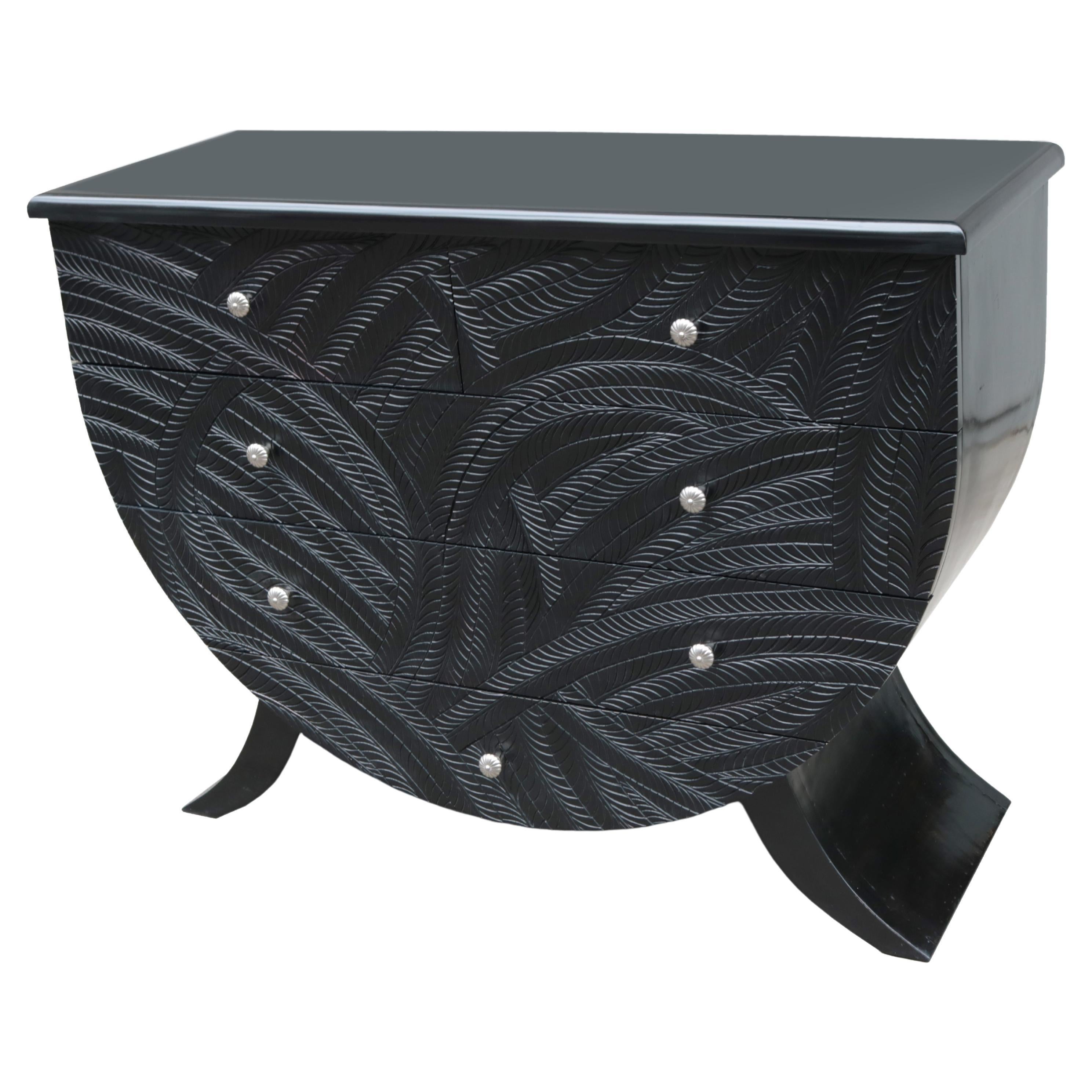 Ebonized Italian Modernist Chest of Drawers