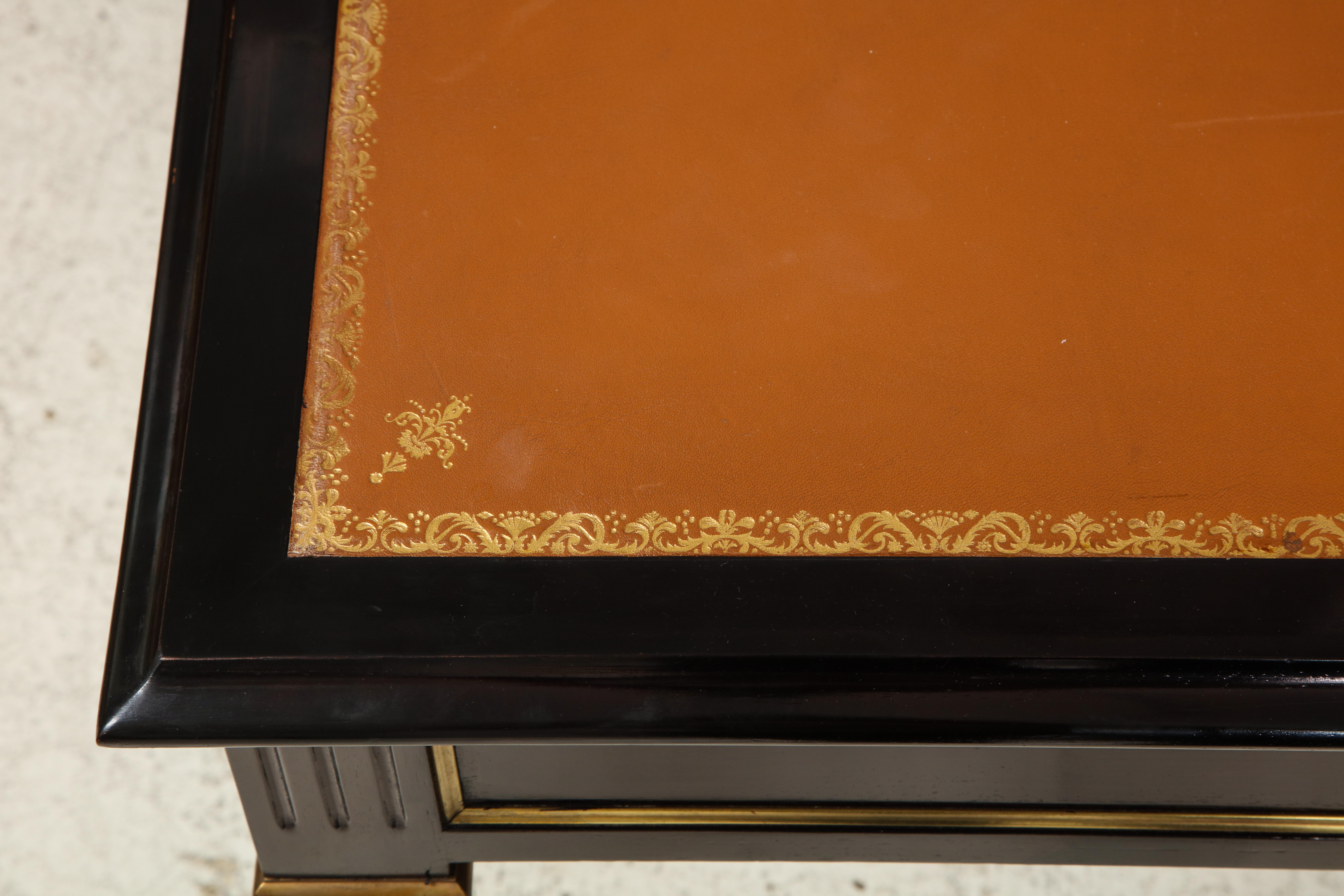 Ebonized Leather-Top Bronze-Mounted Bureauplat Desk 5