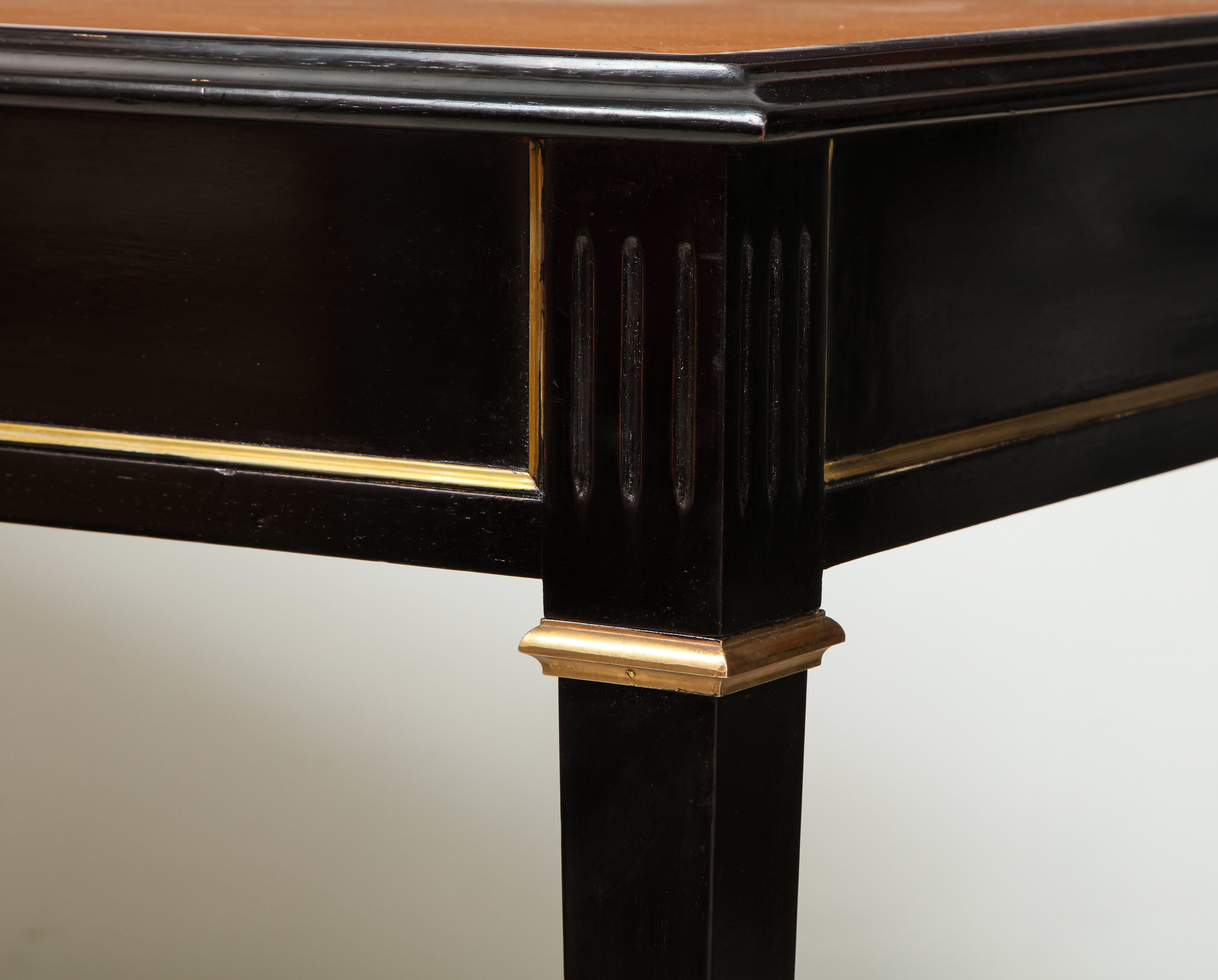 Ebonized Leather-Top Bronze-Mounted Bureauplat Desk 1