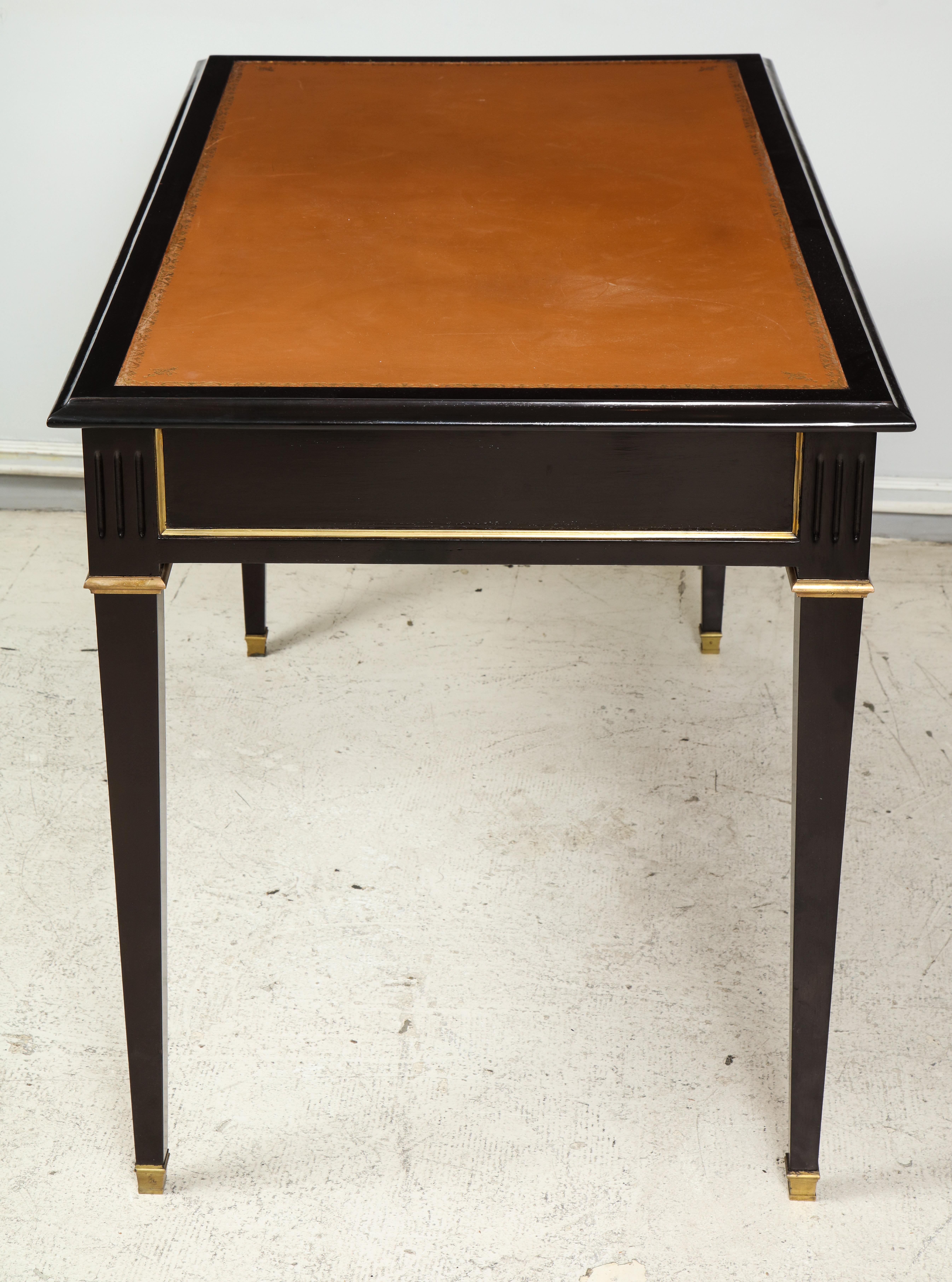Ebonized Leather-Top Bronze-Mounted Bureauplat Desk 3
