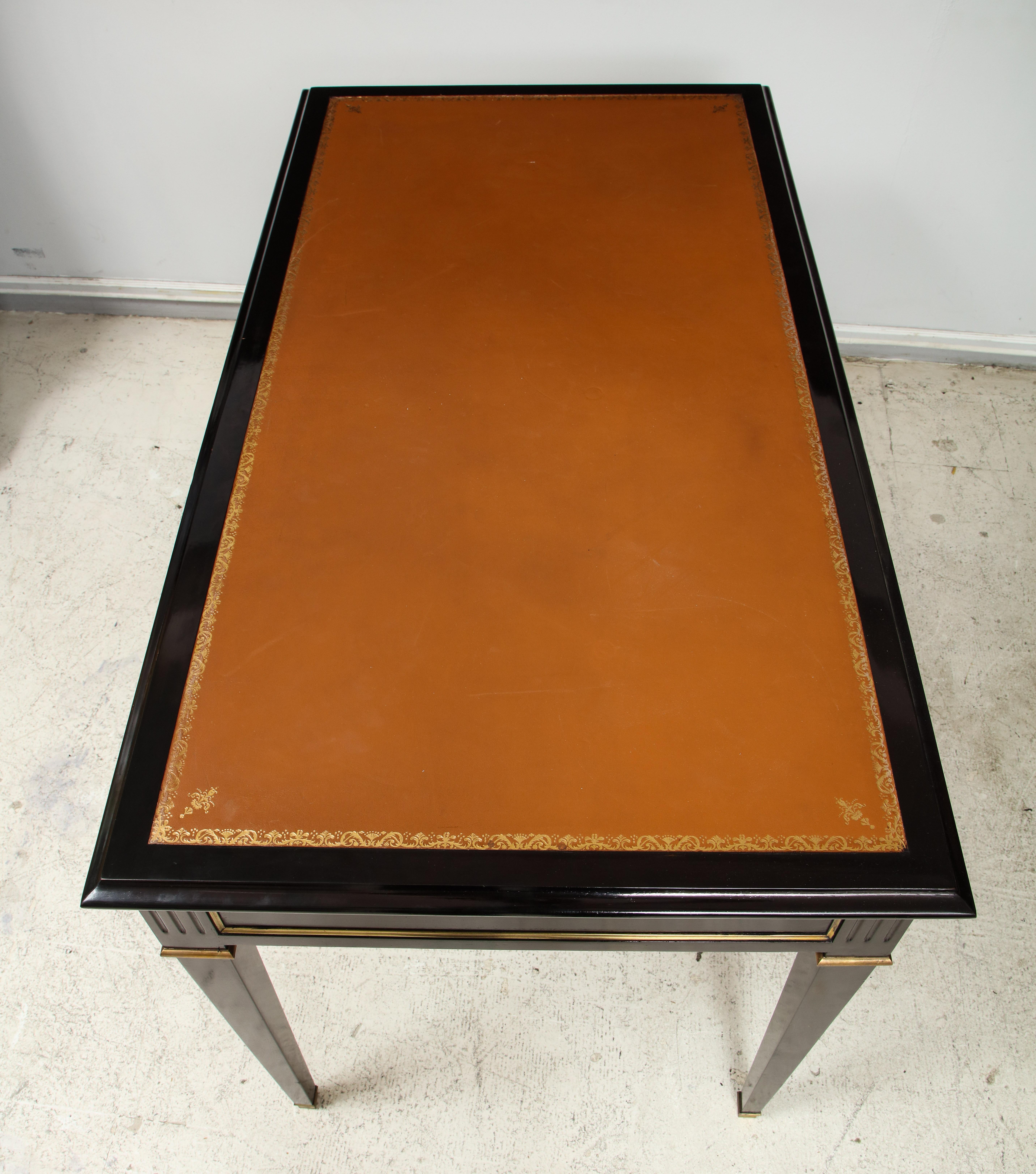 Ebonized Leather-Top Bronze-Mounted Bureauplat Desk 4