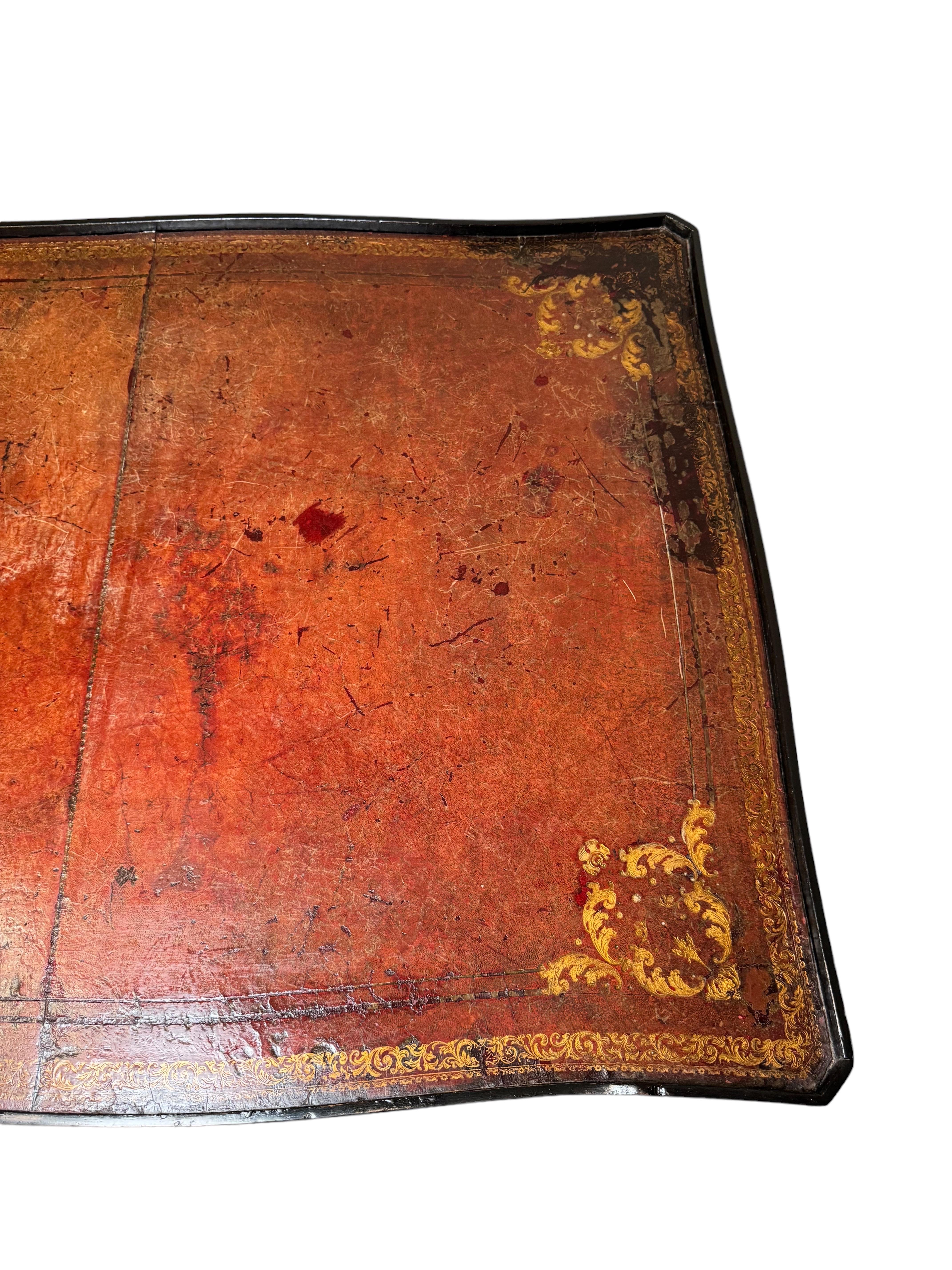 Ebonisiertes Leder oben Bureau Plat im Angebot 5