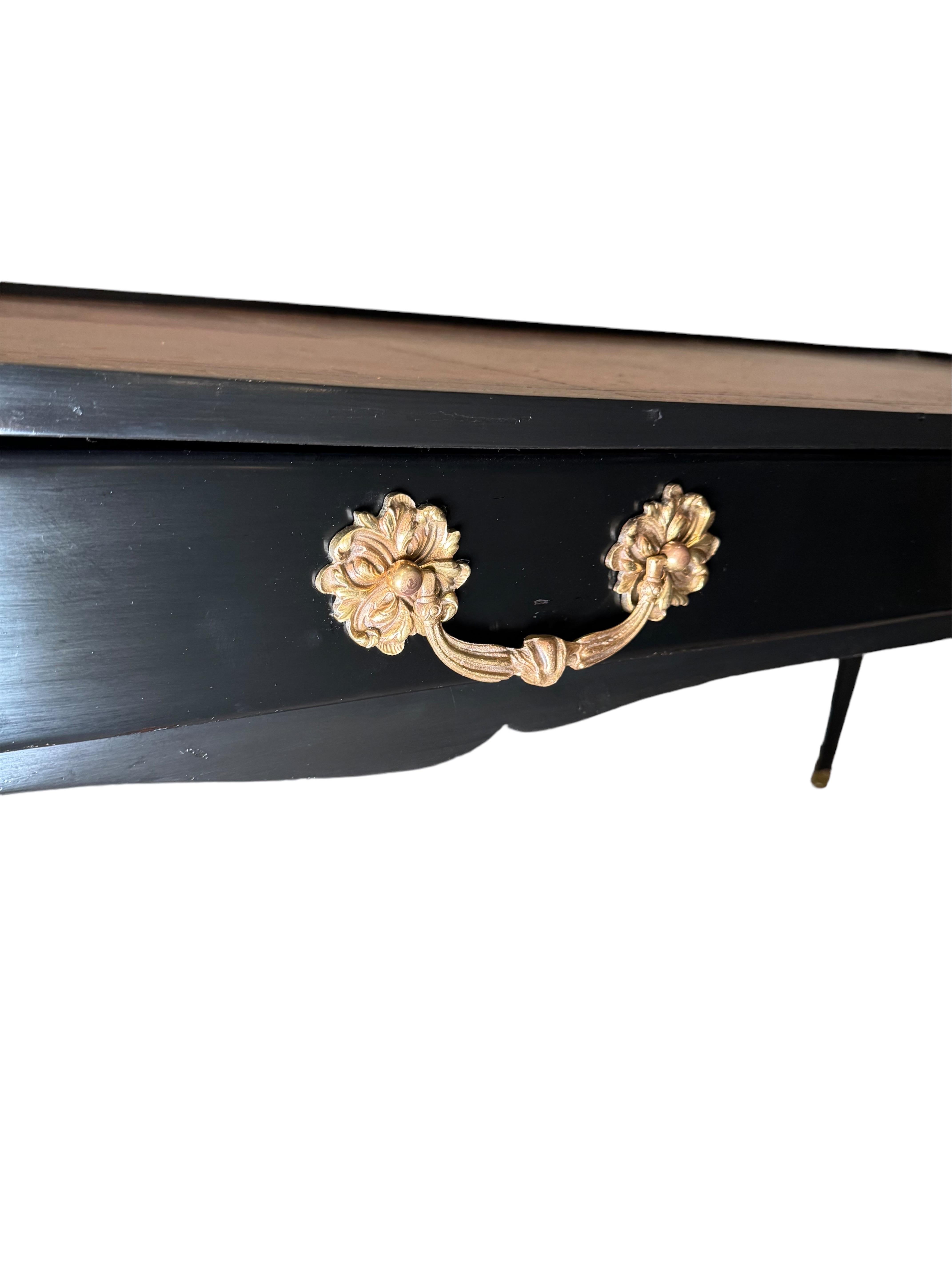 Ebonisiertes Leder oben Bureau Plat (Louis XV.) im Angebot