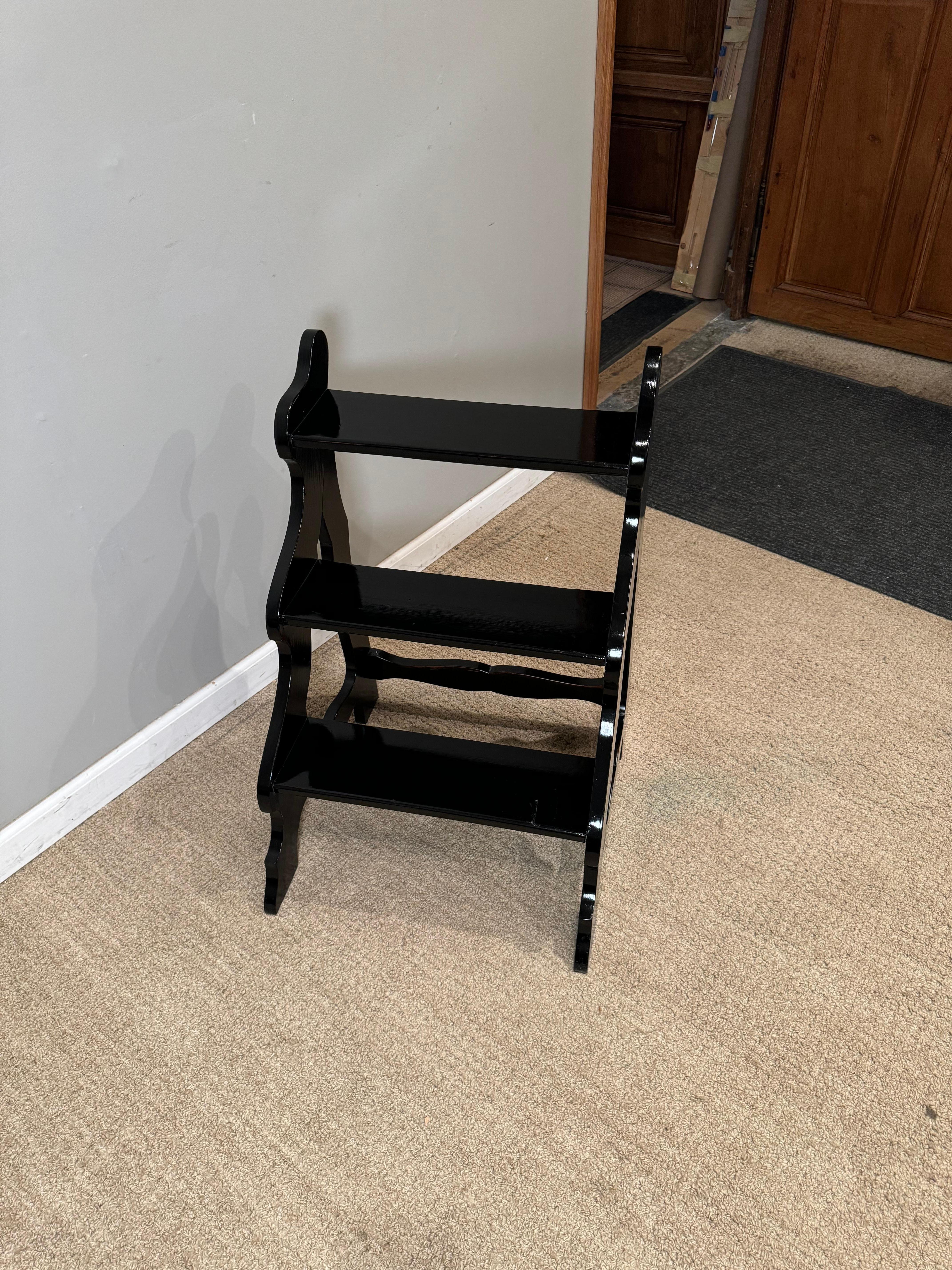 Pine Ebonized Library Steps For Sale
