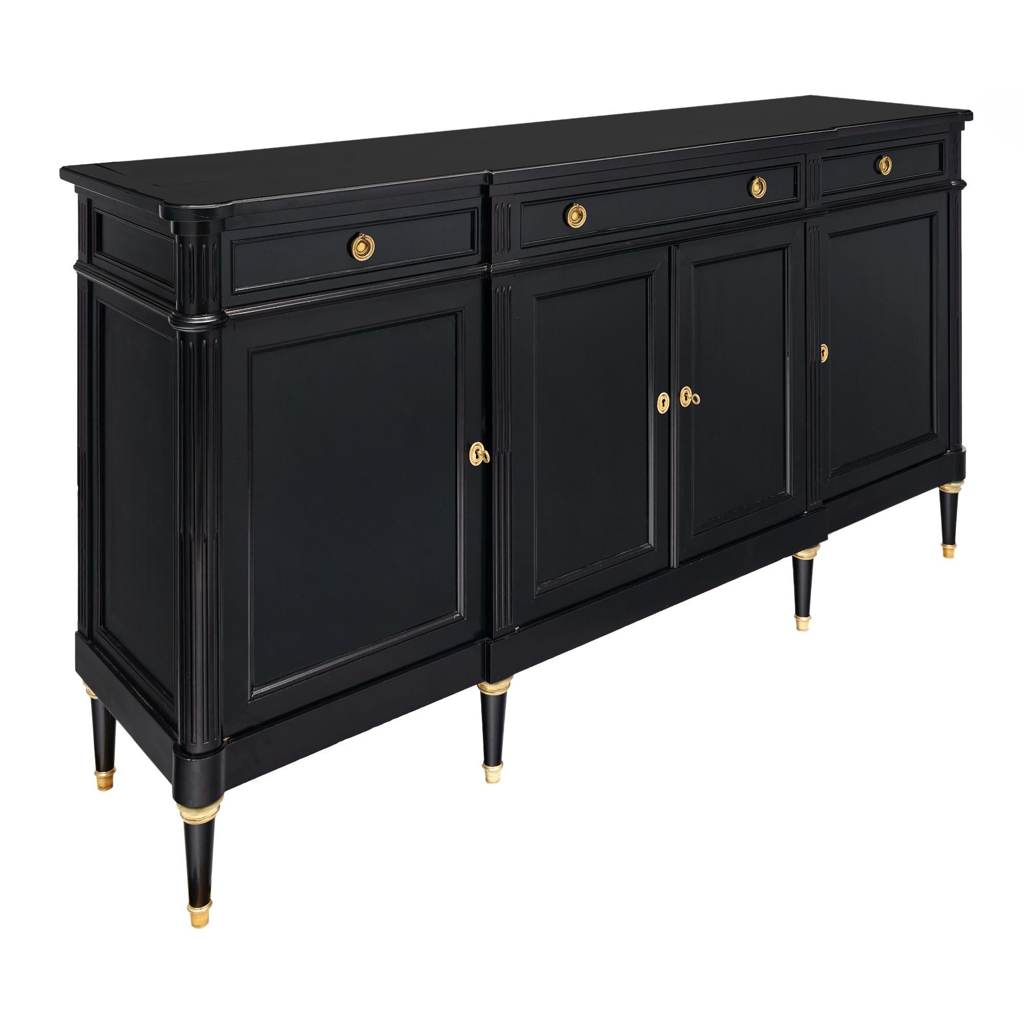 Ebonized Louis XVI Antique French Buffet In Good Condition In Austin, TX