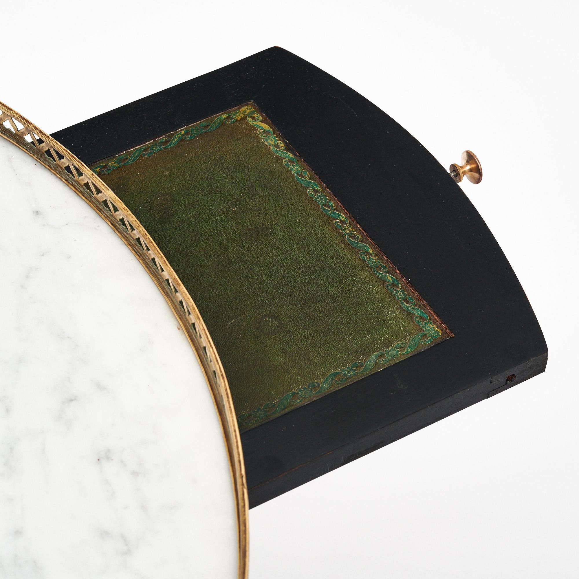 Ebonized Louis XVI “Bouillotte“ Side Table In Good Condition For Sale In Austin, TX