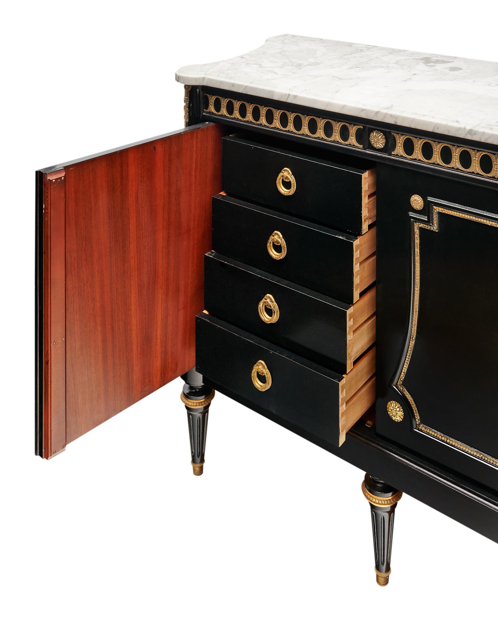 French Ebonized Louis XVI Grande Buffet For Sale