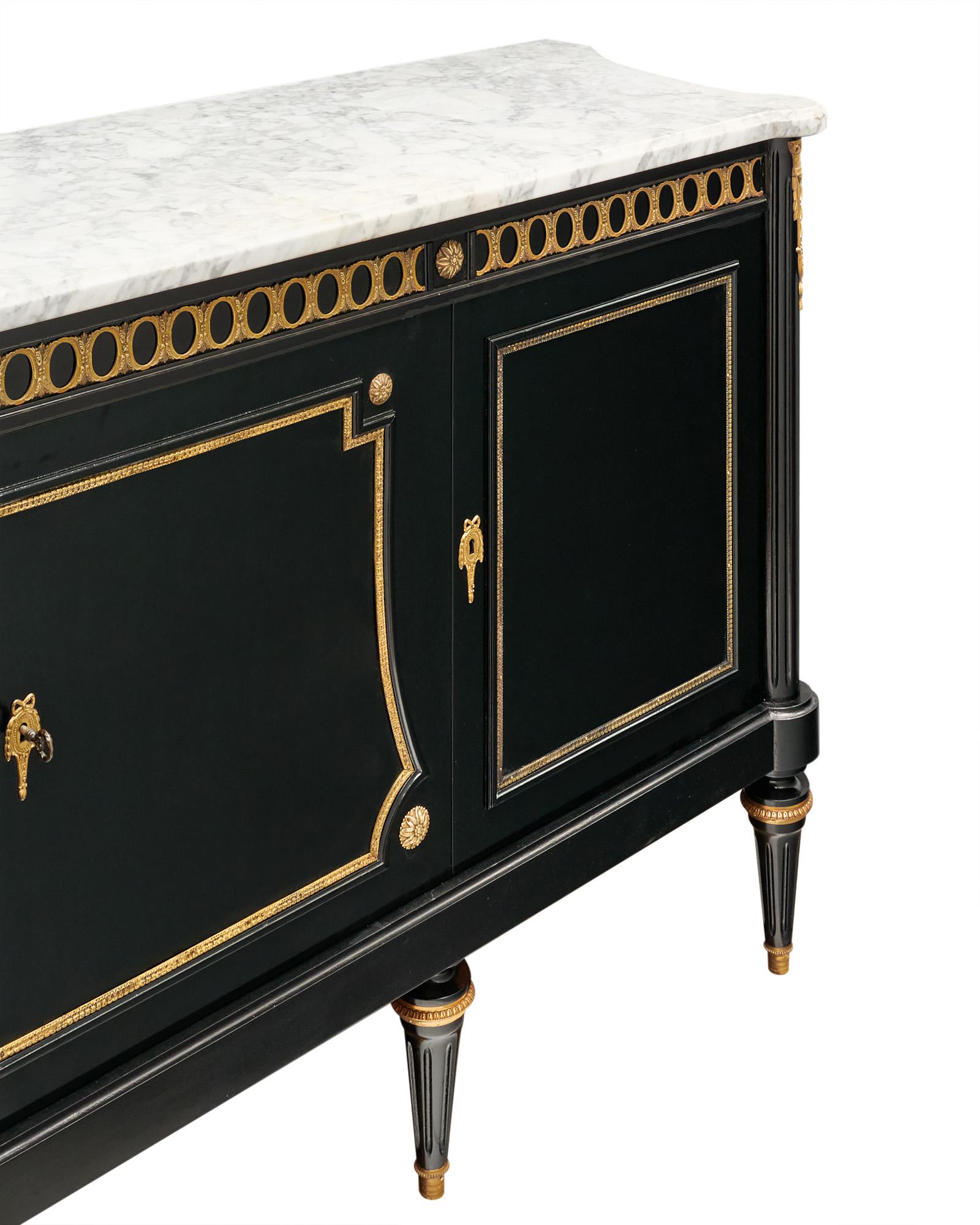 Ebonized Louis XVI Grande Buffet In Good Condition For Sale In Austin, TX