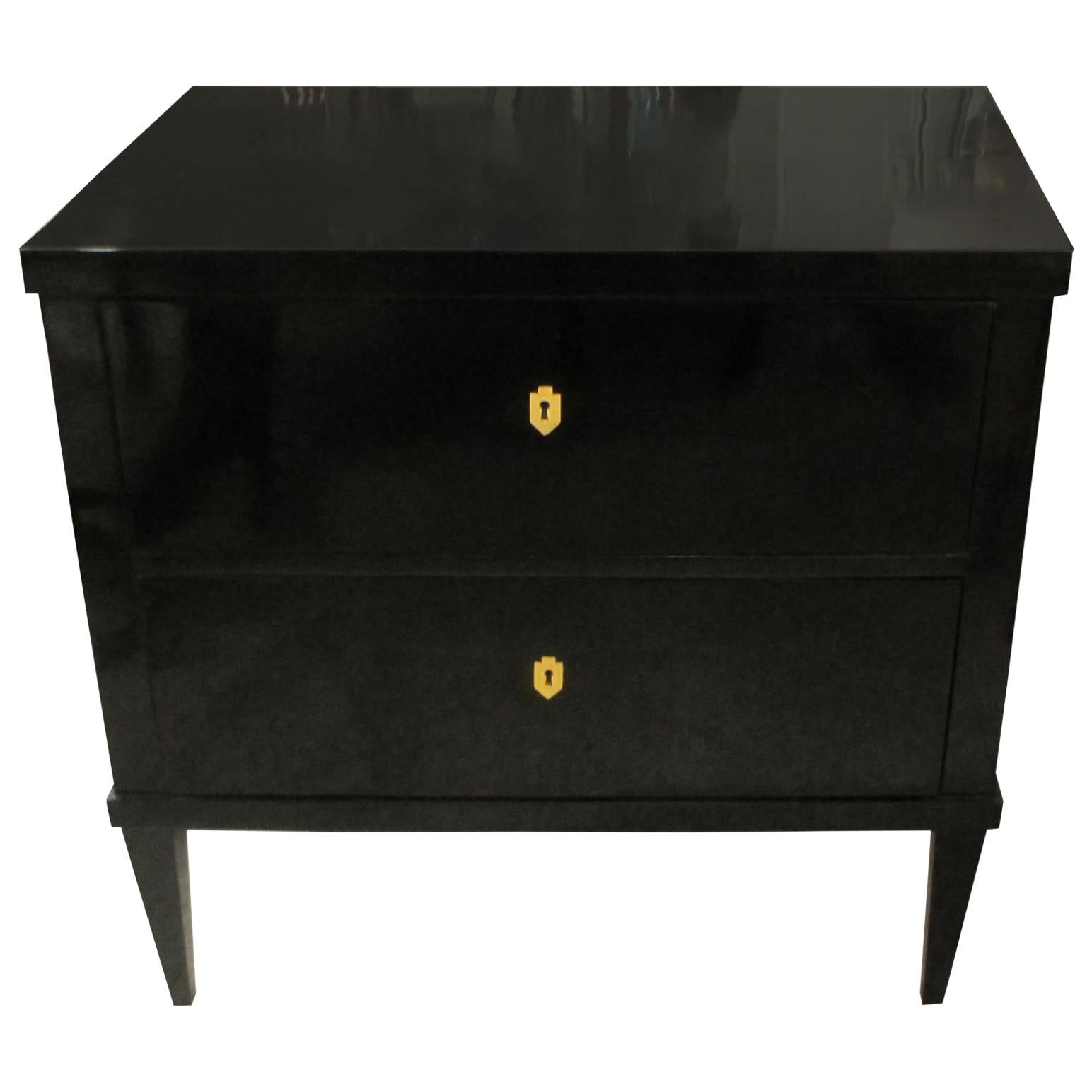 Custom Ebonized Louis XVI Style Chest/Commode on Tapered Legs For Sale