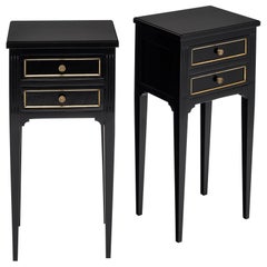 Ebonized Louis XVI Style Side Tables