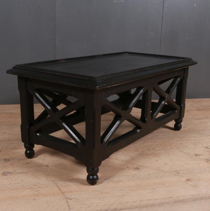 English Ebonized Low Lamp or Coffee Table