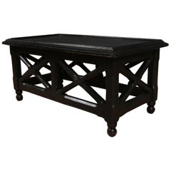 Antique Ebonized Low Lamp or Coffee Table