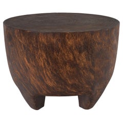 Ebonized lychee Drum Form End Table