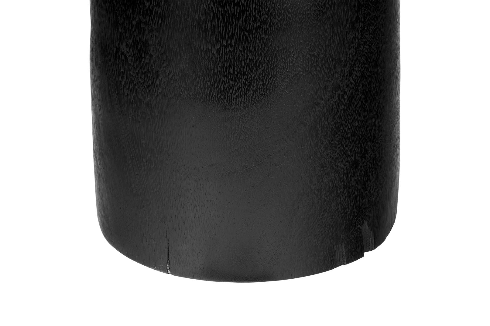Ebonized Lychee Tapered Side Table In Good Condition For Sale In Dallas, TX