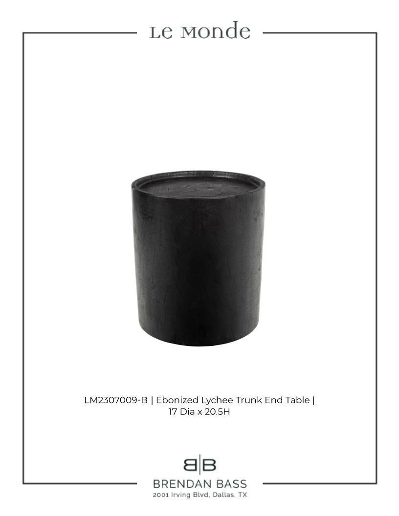 20th Century Ebonized Lychee Trunk End Table For Sale