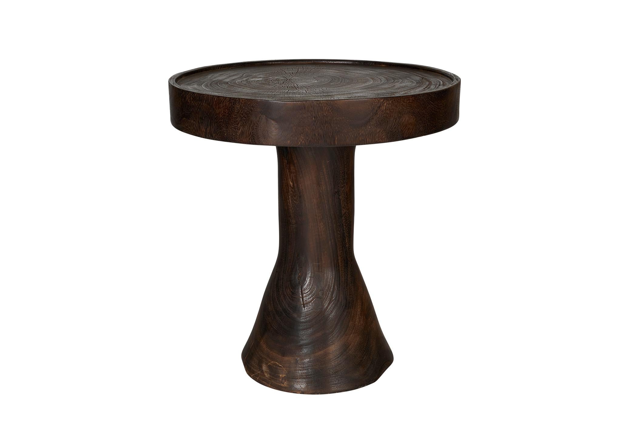 20th Century Ebonized Lychee Wood End Table For Sale