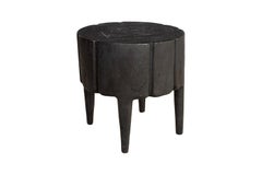 Ebonized Lychee Wood Footed Side Table