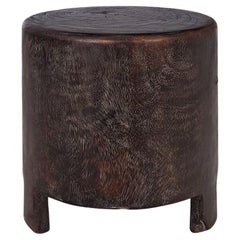 Beistelltisch aus ebonisiertem Lychee-Holz mit Fuß