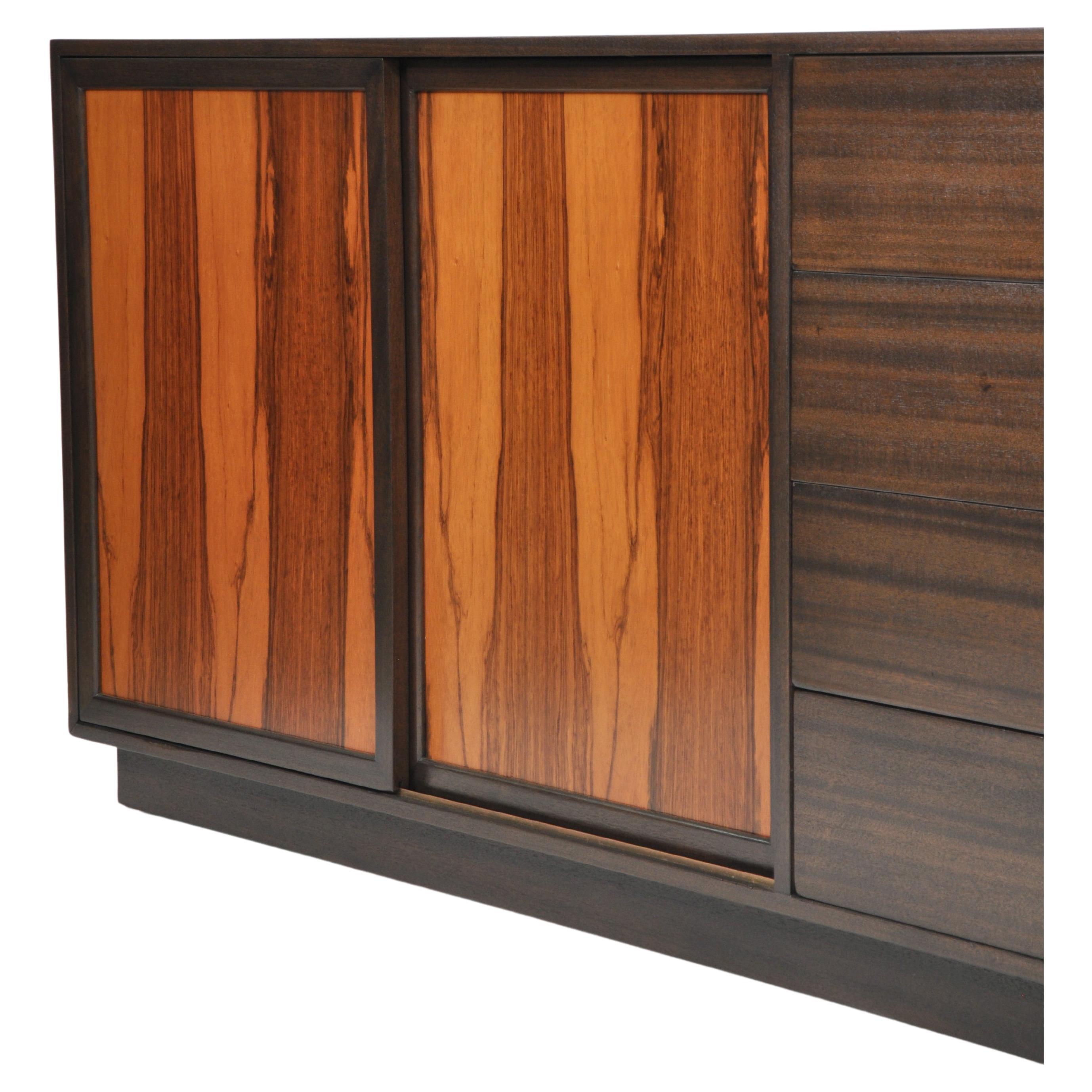 Mid-Century Modern Rosewood and Mahogany Triple Dresser by Harvey Probber For Sale
