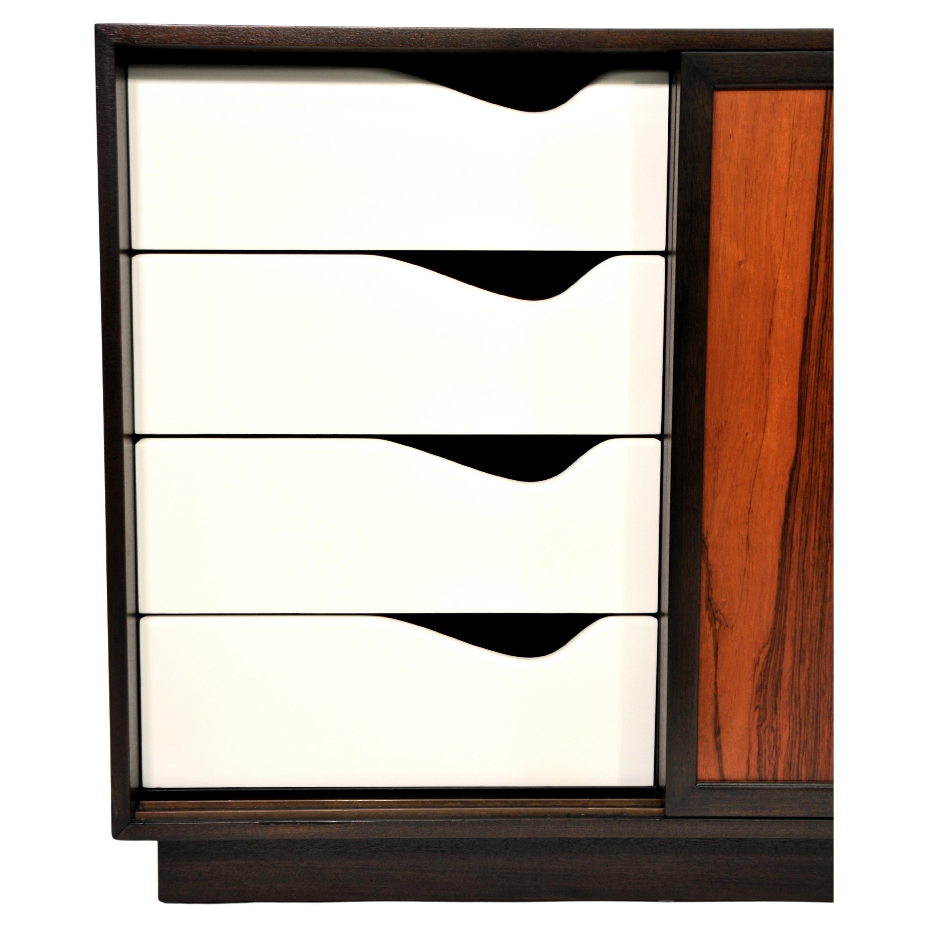 Rosewood and Mahogany Triple Dresser by Harvey Probber For Sale 1