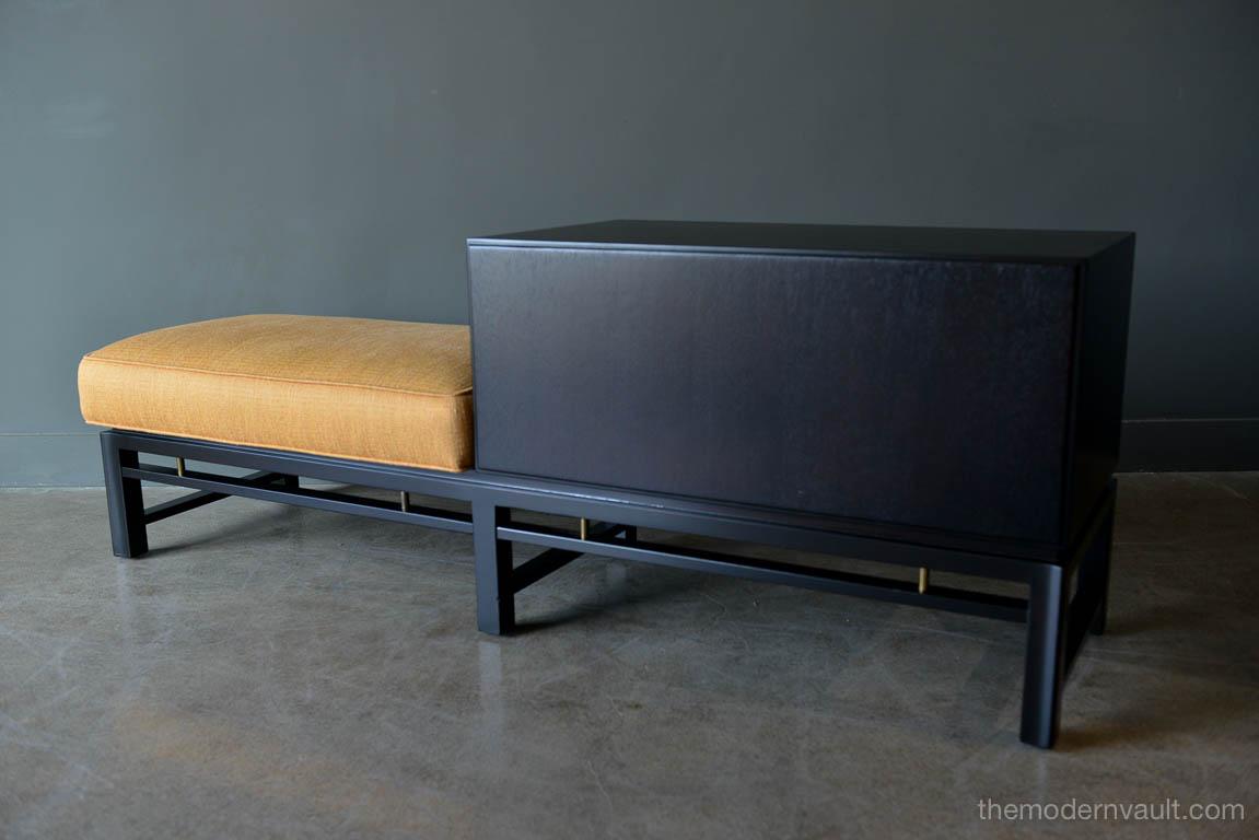 Mid-Century Modern Ebonized Mahogany Bench Table by Edward Wormley for Dunbar, Ca. 1950