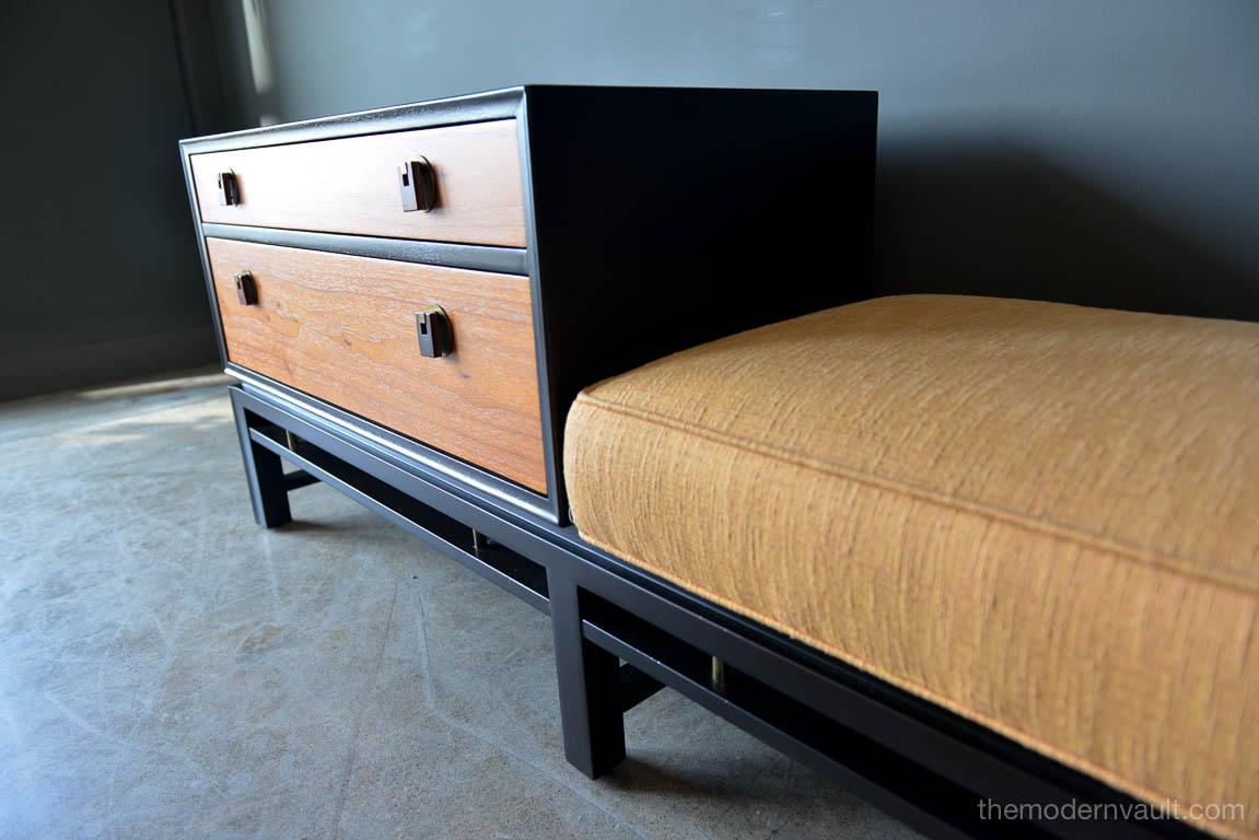 Brass Ebonized Mahogany Bench Table by Edward Wormley for Dunbar, Ca. 1950