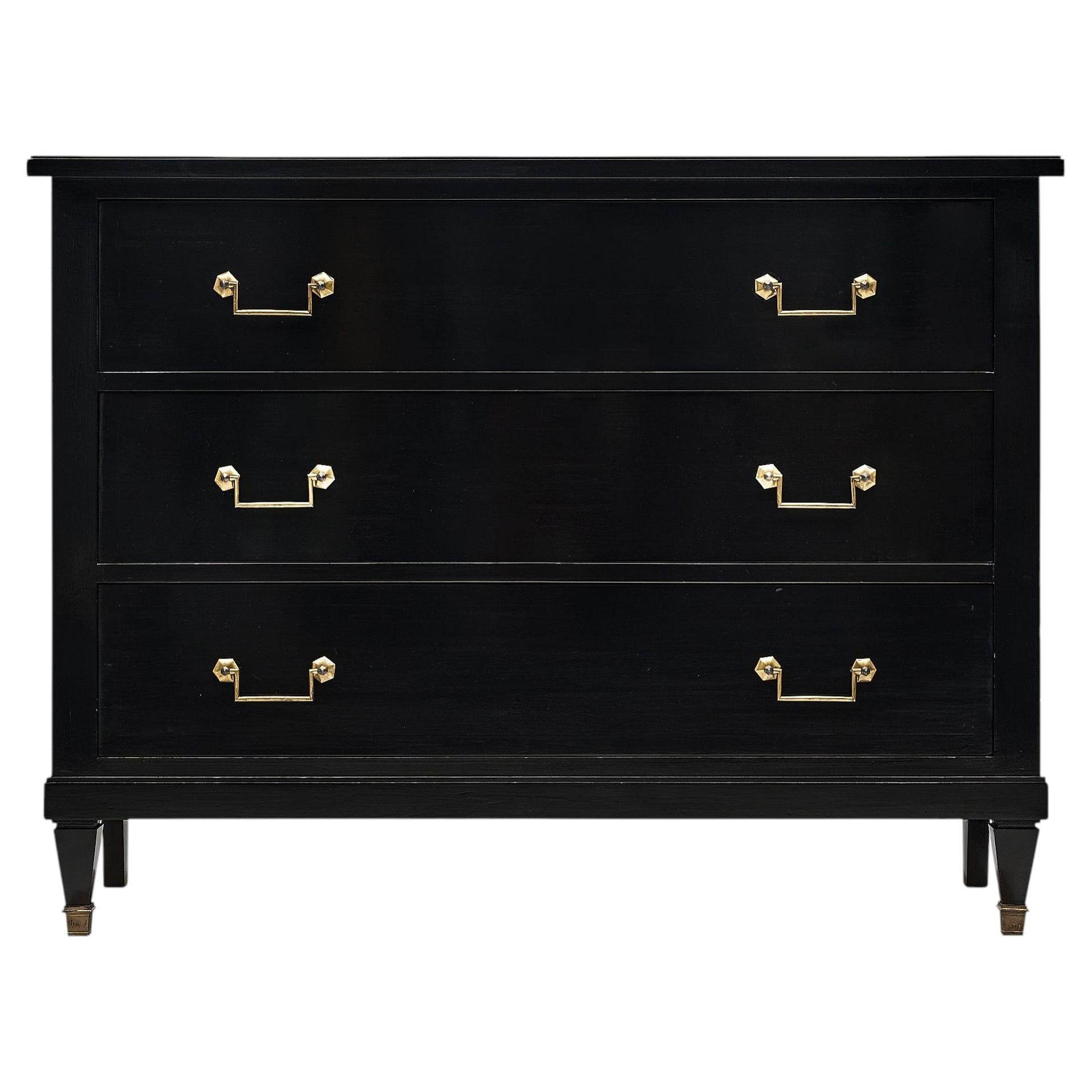Ebonized Mahogany Chest of Drawers, French Directoire Style, 1900