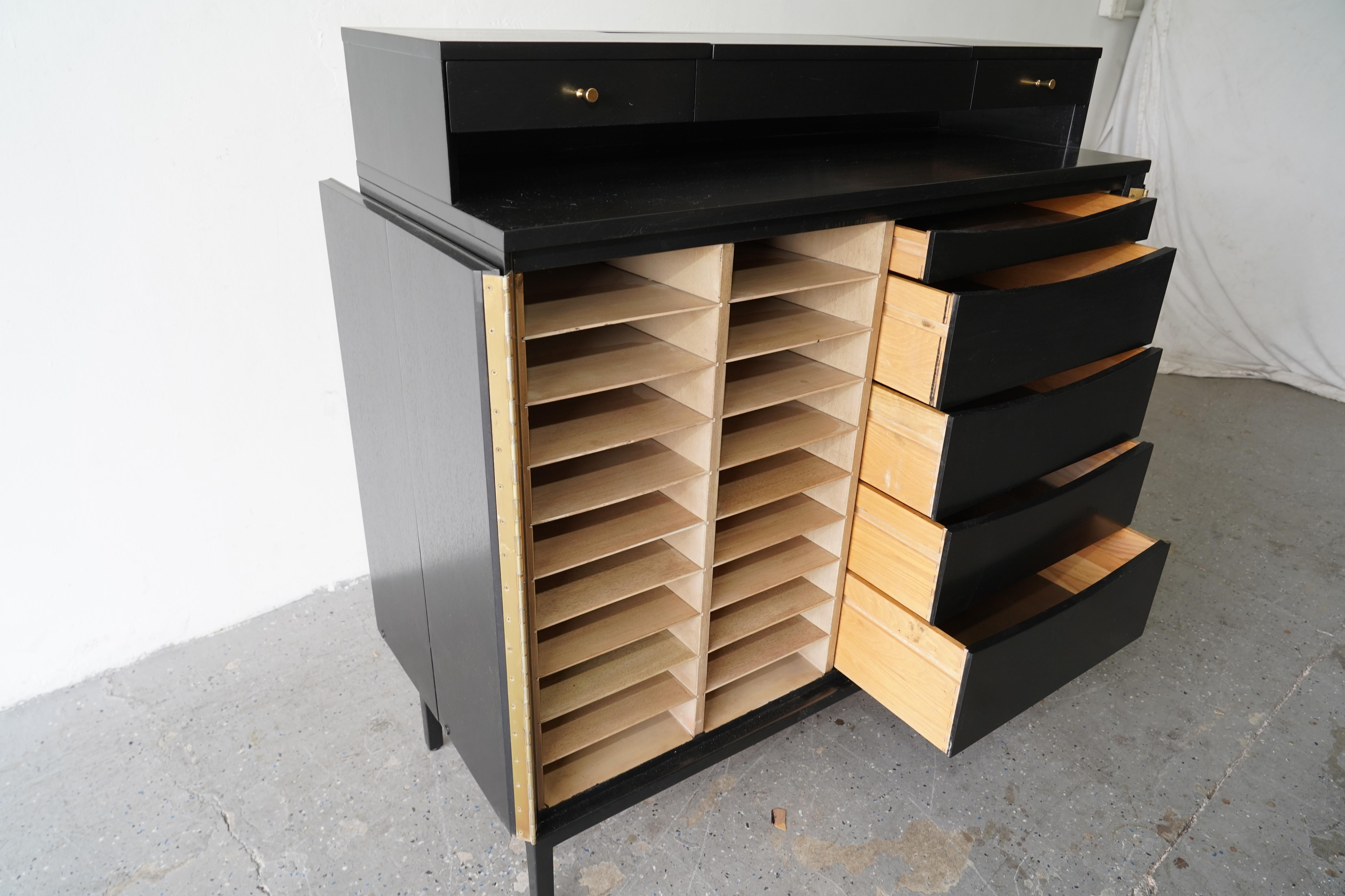 Ebonized Mahogany Concealed Gentleman’s Chest by Paul McCobb for Calvin 3