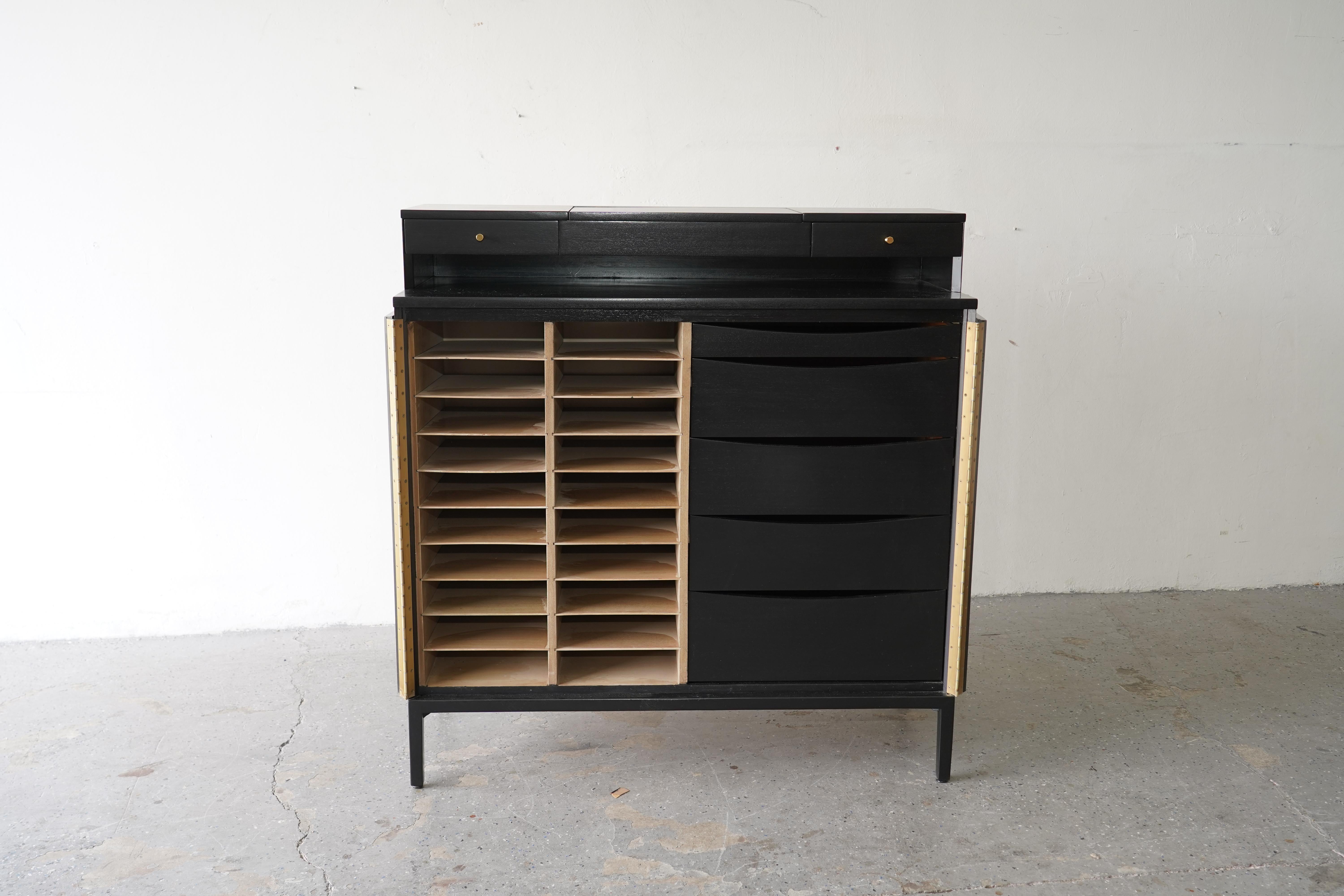 Ebonized Mahogany Concealed Gentleman’s Chest by Paul McCobb for Calvin 4