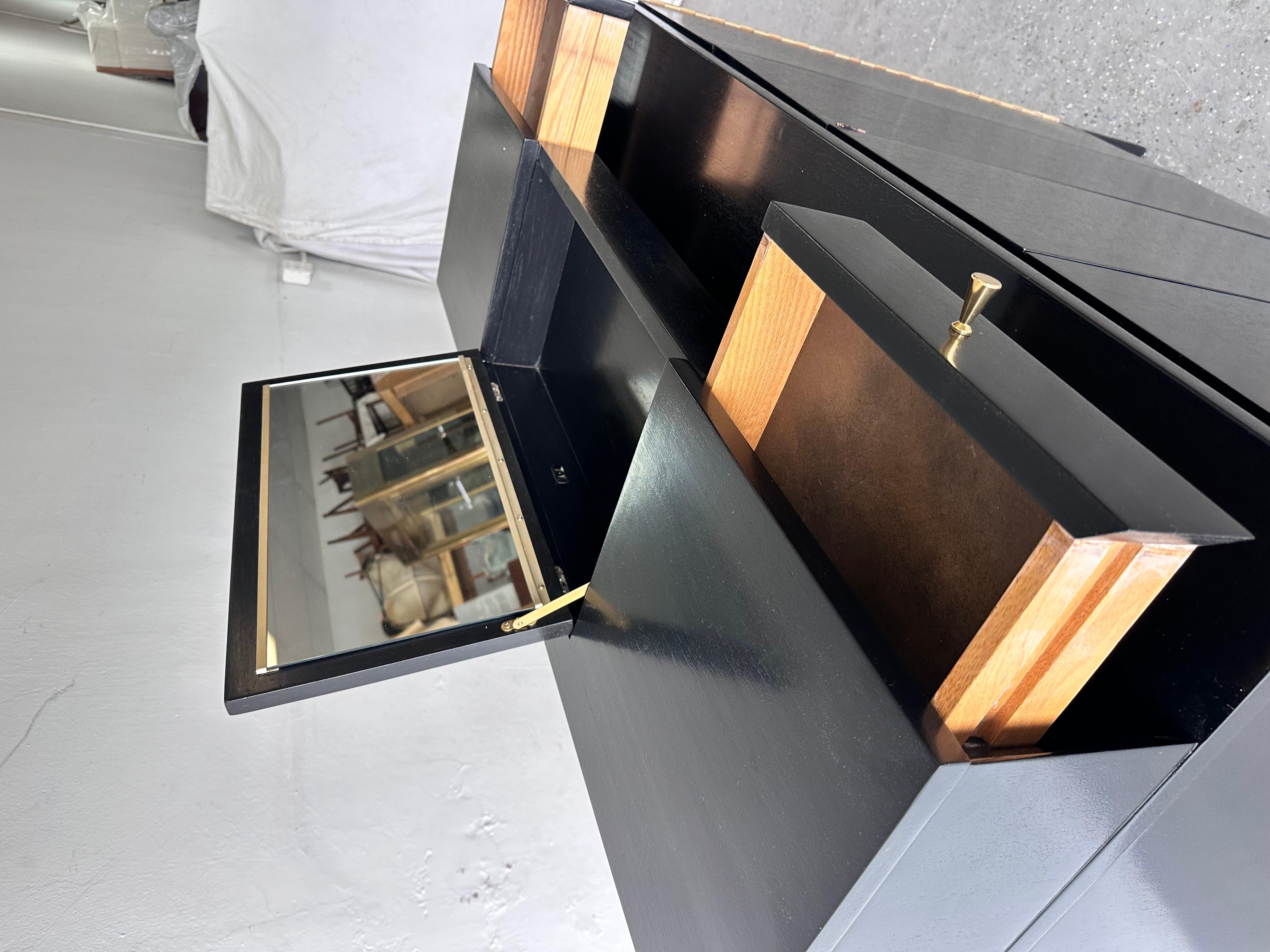 Mid-Century Modern Ebonized Mahogany Concealed Gentleman’s Chest by Paul McCobb for Calvin