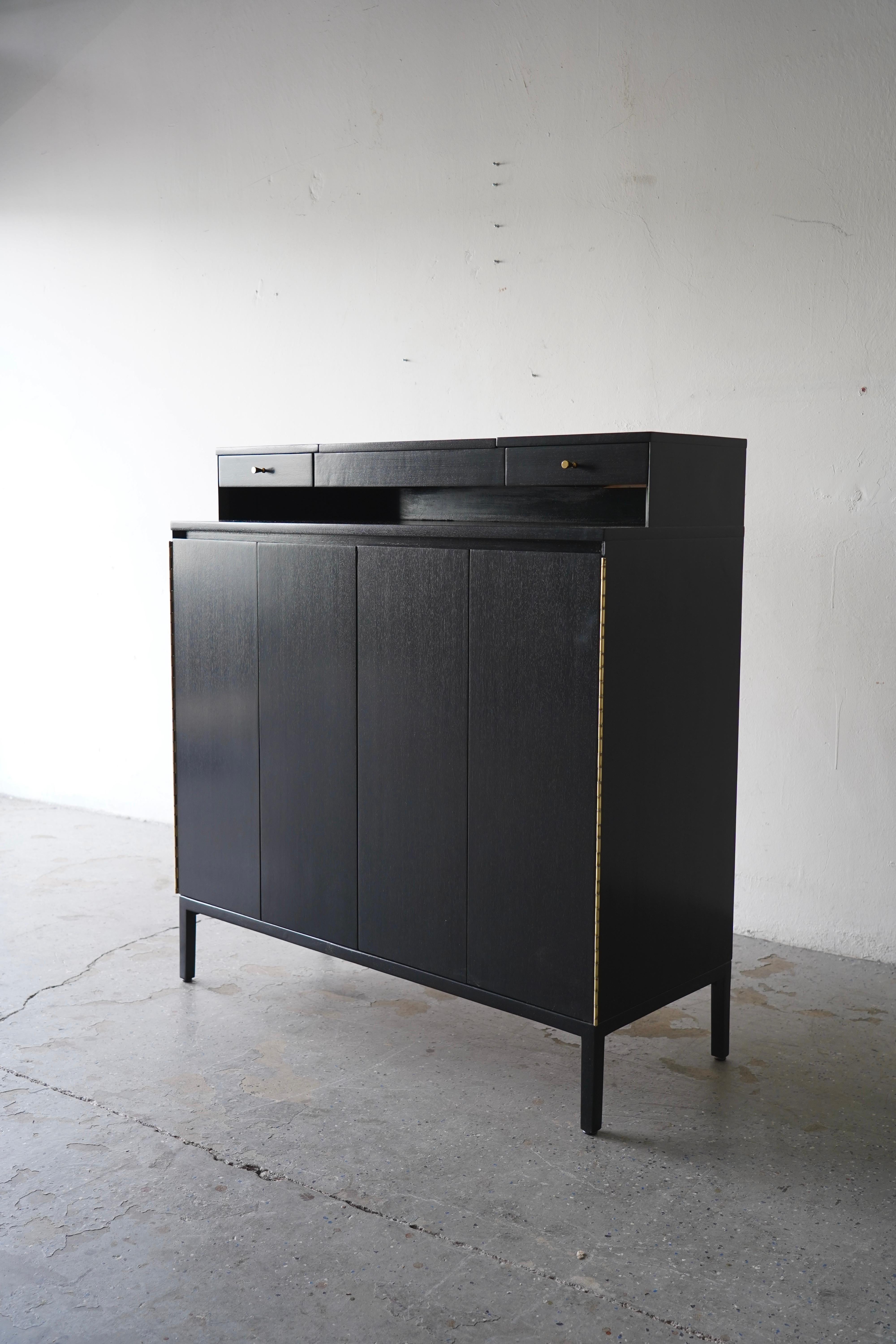 Ebonized Mahogany Concealed Gentleman’s Chest by Paul McCobb for Calvin 1