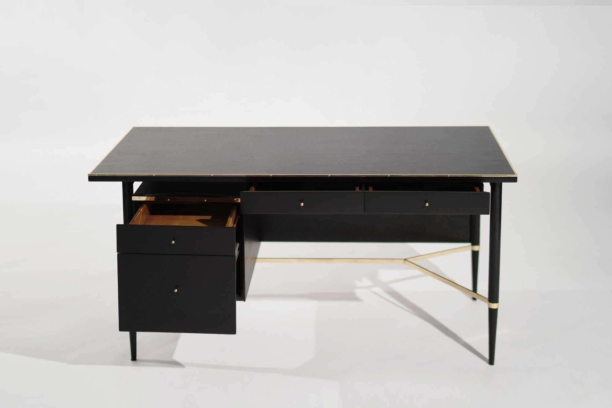 Mid-Century Modern Ebonized Mahogany Desk by Paul McCobb, Connoisseur Collection, C. 1950s For Sale