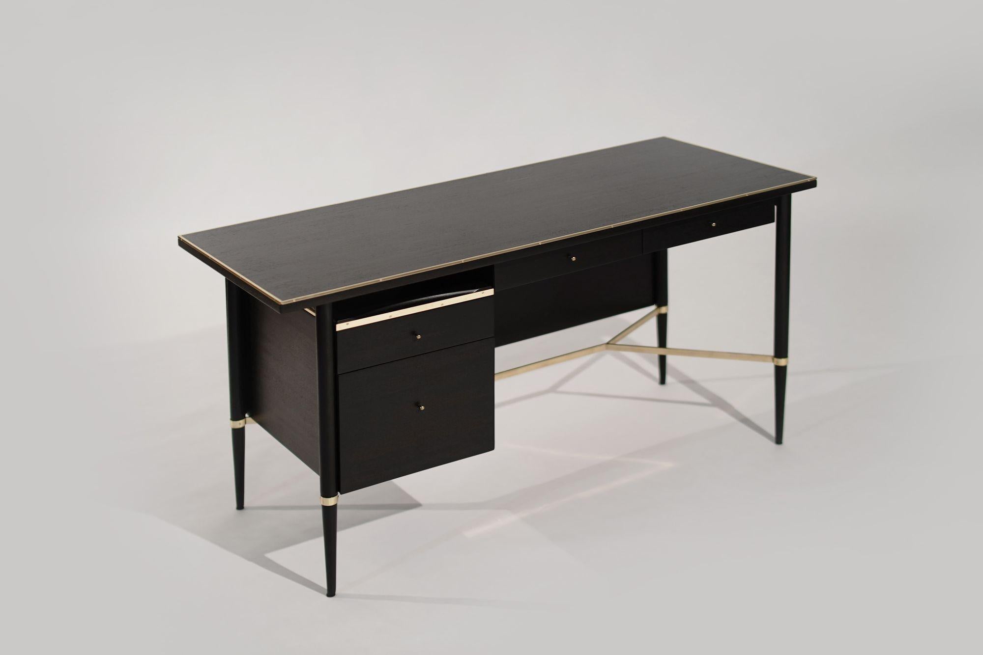 American Ebonized Mahogany Desk by Paul McCobb, Connoisseur Collection, C. 1950s For Sale