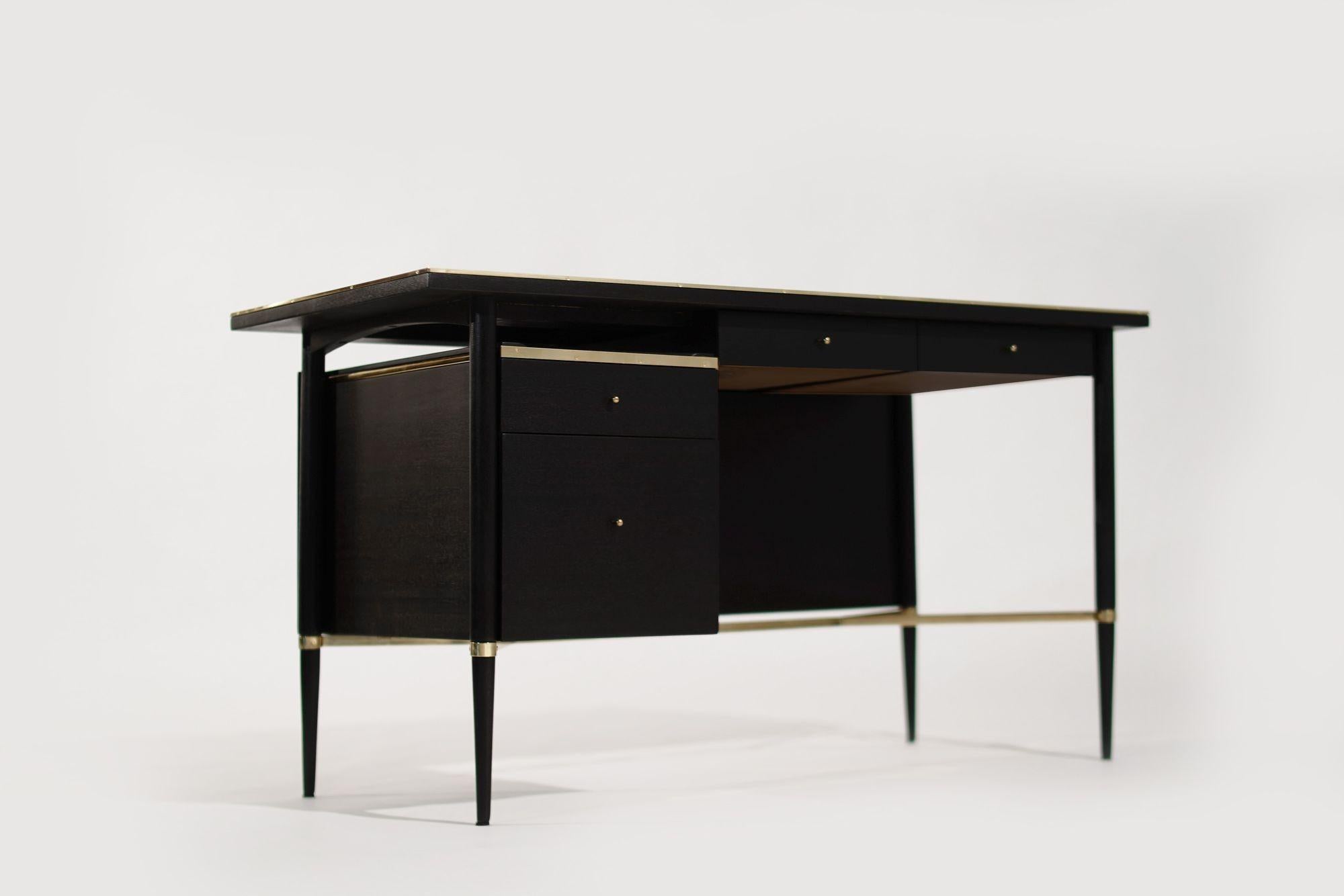 Ebonized Mahogany Desk by Paul McCobb, Connoisseur Collection, C. 1950s In Excellent Condition For Sale In Westport, CT