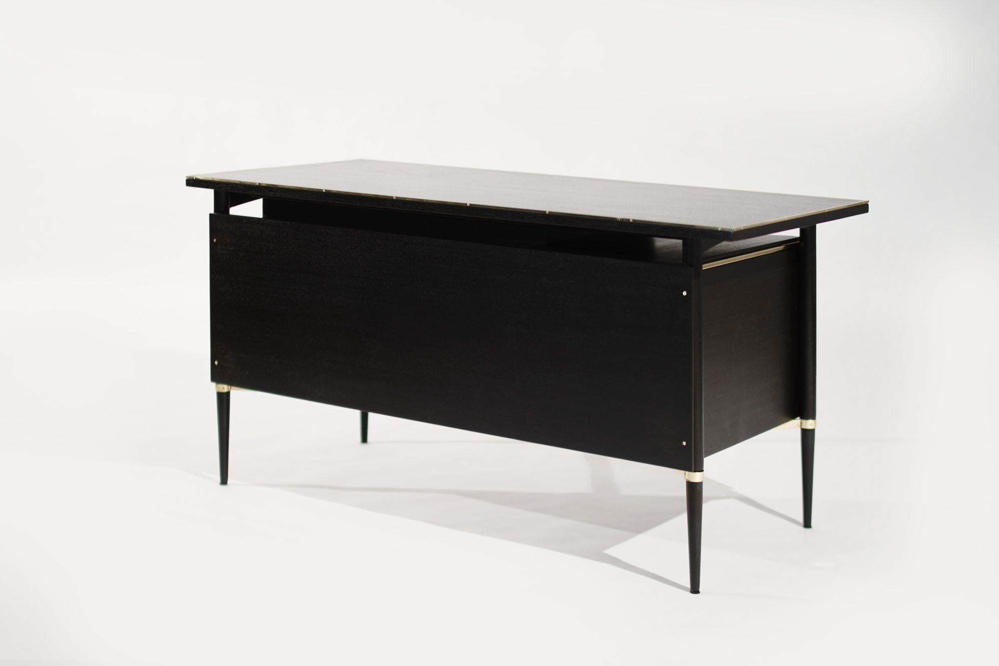 20th Century Ebonized Mahogany Desk by Paul McCobb, Connoisseur Collection, C. 1950s For Sale