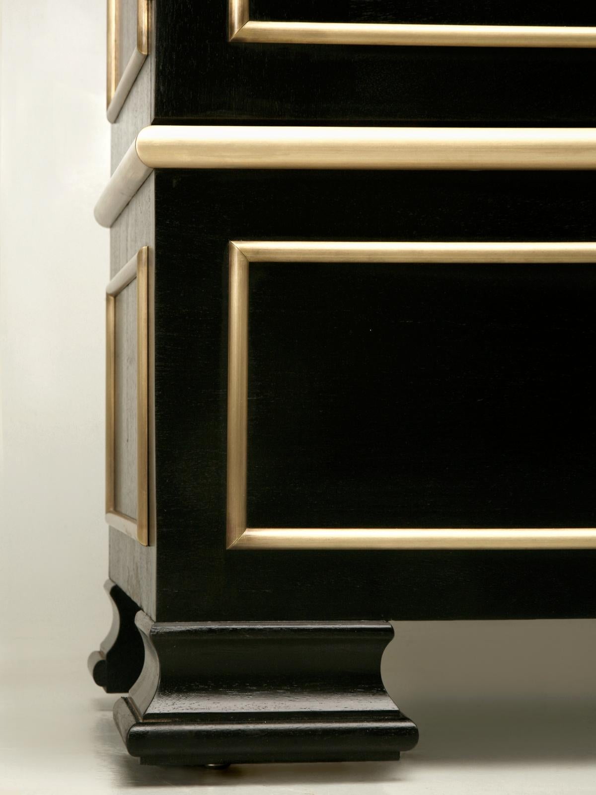 Ebonized Mahogany Directoire Style Buffet with Solid Bronze Trim Any Dimension For Sale 4