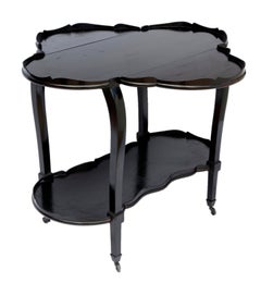 Carro de bar rodante de caoba ebonizada Dropleaf