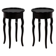 Mesa auxiliar de caoba ebonizada para bebidas